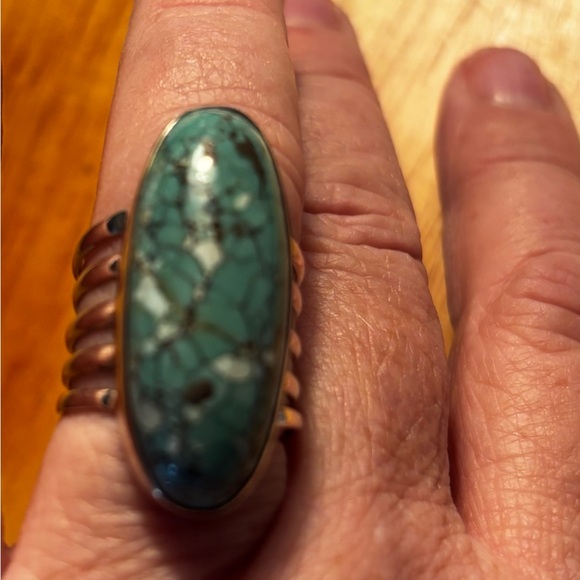 Turquoise Oval Stone Ring - Picture 1 of 3
